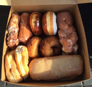 Eating donuts out of my trunk is just like tailgating but for work.
