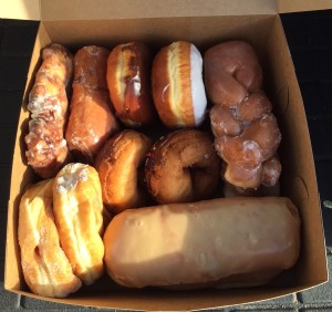 Eating donuts out of my trunk is just like tailgating but for work.